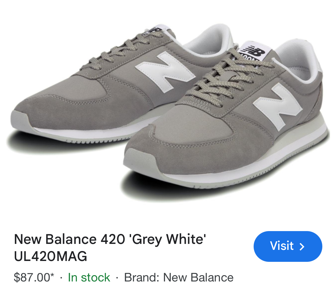 New Balance 420 Grey White Original Sneakers Men’s